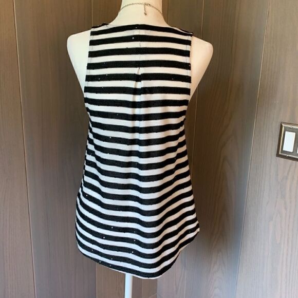 French CONNECTION Striped Sequin Knit Tank S - Picture 5 of 6